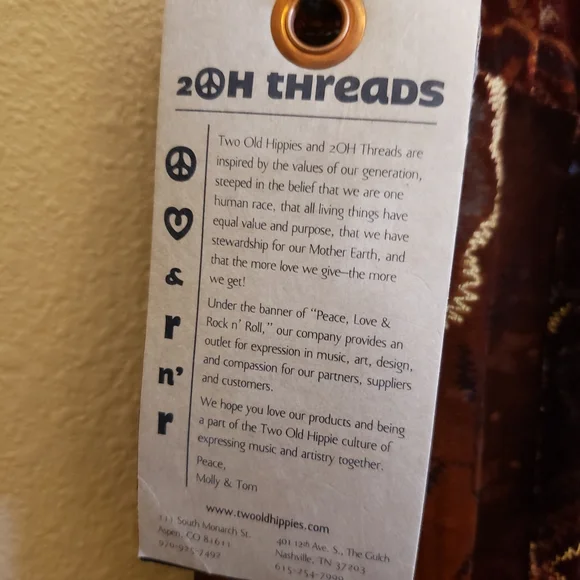 NWT 2OH THREADS & 2 OLD HIPPIES BROWN GOLD NAVY BLUE BOHO GYPSY RAYLON AND SILK - Picture 8 of 8